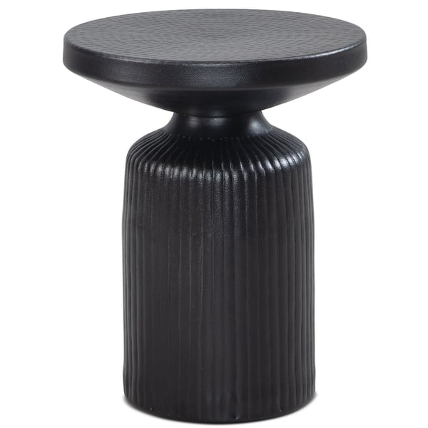 Rootz Modern Design Sidebord - Rundt bord - Elegant Lamellook - Håndlavet - Pulverlakeret aluminium - 40cm x 40cm x 50cm