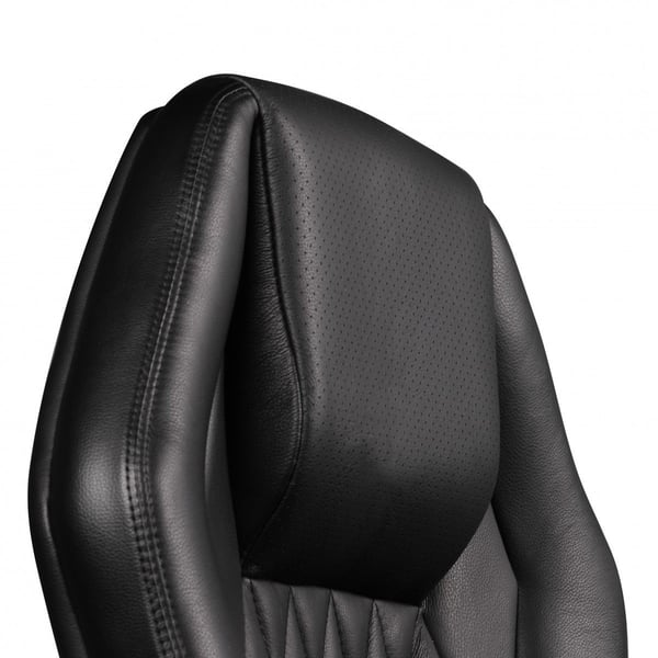 Rootz Executive Chair - Kontorstol - Ægte læder - Aluminiumsarmlæn - Ergonomisk design - Åndbar - 126cm x 70cm x 70cm