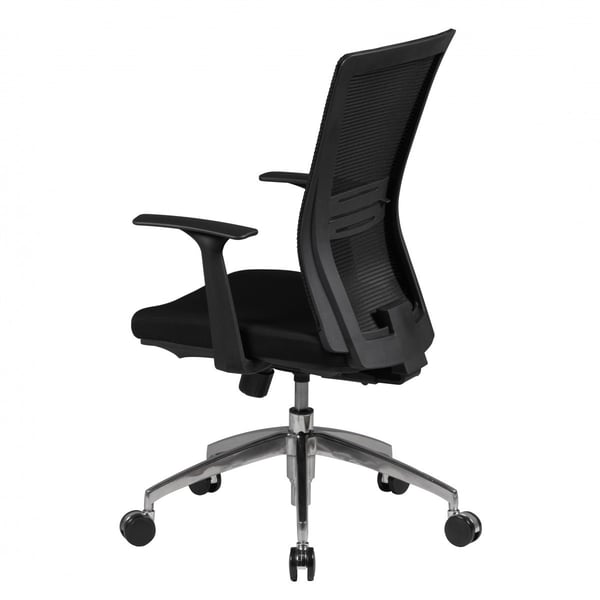 Rootz Ergonomic Office Chair - Mesh ryglæn - Justerbare armlæn - Aluminiumsbund - Sort - Synkron mekanisme - Lændestøtte - Højdejusterbar - Dobbelt be