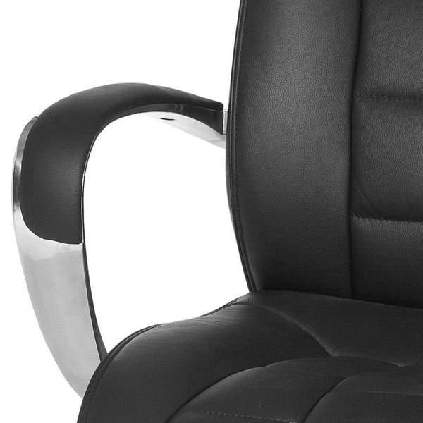 Rootz XXL Executive Chair - Kontorstol - Ægte læder - Højt ryglæn - Lændestøtte - Aluminiumsarmlæn - Krombund - 120 kg Kapacitet - 8 timers siddetid -