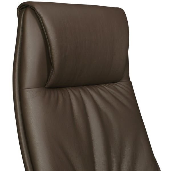 Rootz XXL Executive Chair - Kontorstol - Ægte læderstol - Komfortabelt bredt ryglæn - Justerbar 3-trins synkron mekanisme - Anti-Shock funktion - 58cm