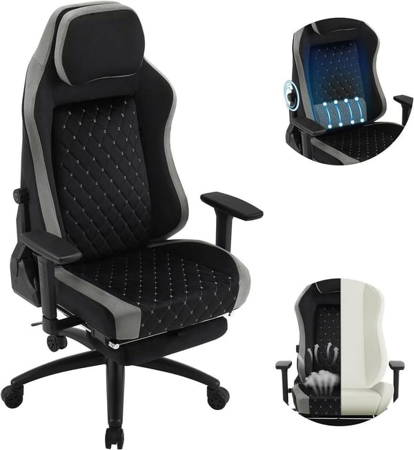Rootz Ultimate Gaming Chair - Kontorstol - Ergonomisk computerstol - Formstøbt skumkomfort - Adaptiv lændestøtte - Holdbar metalramme - 55 cm x 44 cm