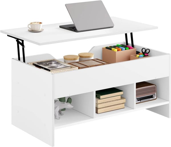 Rootz multifunktionelt løftesofabord - konvertibelt bord - Justerbart skrivebord - pladsbesparende, alsidigt, holdbart - Klasse E1 træ - 96 cm x 45 cm