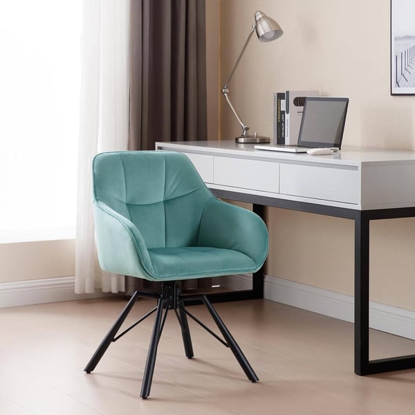 Rootz drejelig spisestuestol - Roterende stol - Fløjlsstol - Ergonomisk design - Nem montering - Holdbar - 58,5 cm x 82,5 cm x 54,5 cm