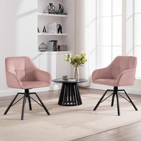 Rootz drejelig spisestuestol - Roterende stol - Fløjlsstol - Ergonomisk komfort - Nem montering - Holdbart design - 58,5 cm x 82,5 cm x 54,5 cm