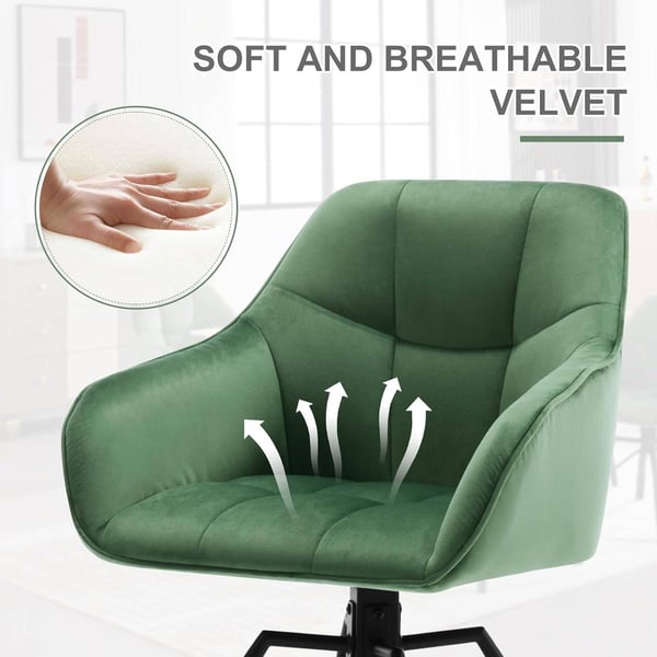 Rootz drejelig spisestuestol - Roterende stol - Fløjlssæde - Ergonomisk design - 360° drejelig - Robust metalbund - 58,5 cm x 82,5 cm x 54,5 cm