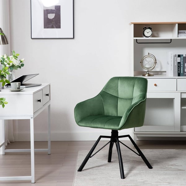 Rootz drejelig spisestuestol - Roterende stol - Fløjlskontorstol - Ergonomisk design - 360° drejelig - Nem montering - 58,5 cm x 82,5 cm x 54,5 cm
