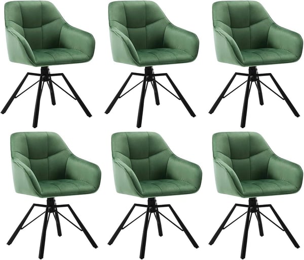 Rootz drejelig spisestuestol - Roterende stol - Fløjlskontorstol - Ergonomisk design - 360° drejelig - Nem montering - 58,5 cm x 82,5 cm x 54,5 cm
