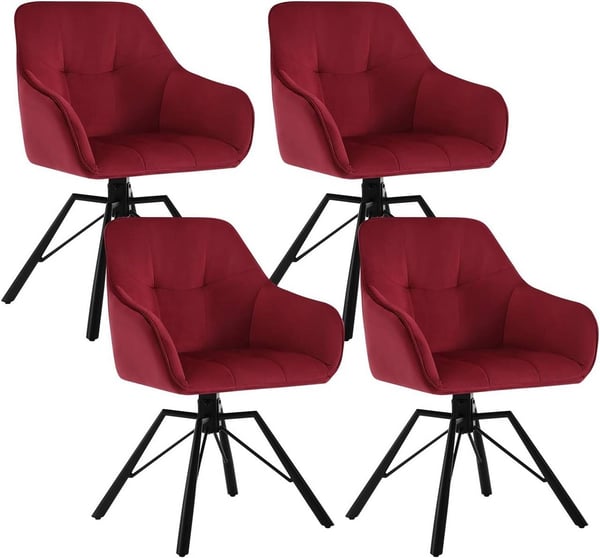 Rootz drejelig spisestuestol - Roterende stol - Fløjlskontorstol - Ergonomisk design - Komfortabelt bredt sæde - Holdbar konstruktion - 58,5 cm x 82,5