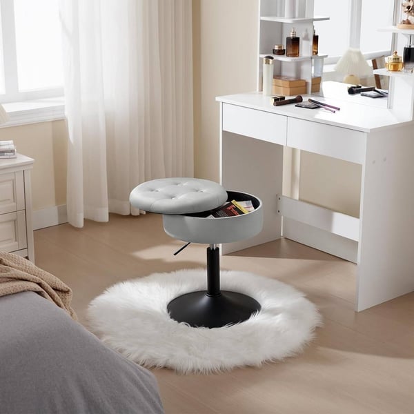 Rootz Justerbar Velvet Barstol - Bordstol - Drejeligt sæde - Holdbar, multifunktionel, opbevaring - 39,5 cm x 49,5-65 cm