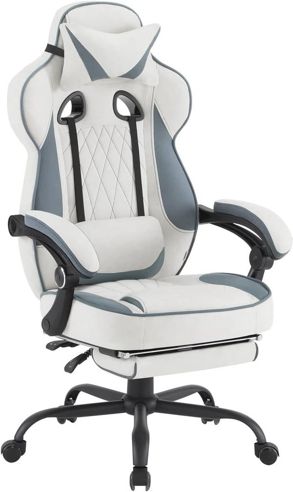 Rootz Ultimate Gaming Chair - Ergonomisk kontorstol - Computerstol - Forbedret komfort med indbyggede fjedre - Pletbestandigt læderstof - Justerbart o