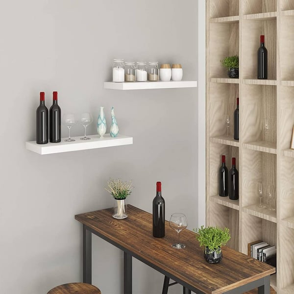Rootz sæt med 4 væghylder - Displayhylder - Opbevaringshylder - Holdbar MDF-konstruktion - Alsidig og nem installation - 30 cm x 22,9 cm x 3,8 cm