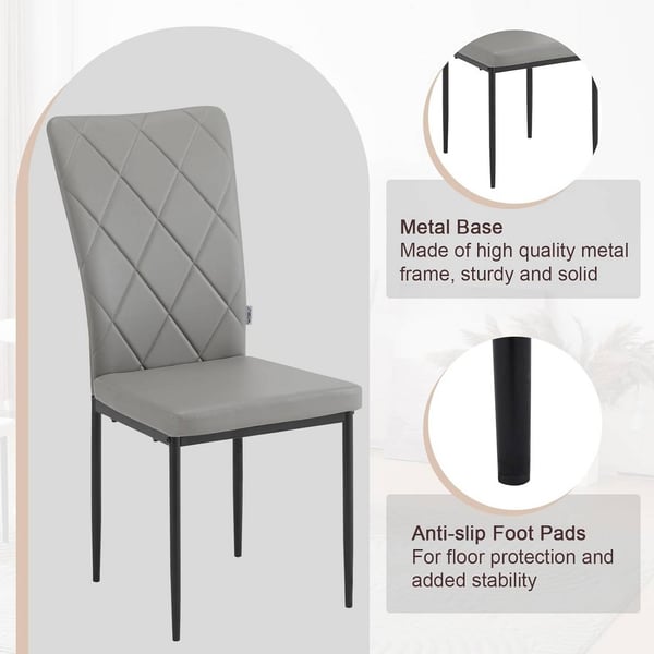 Rootz spisestuestole Sæt med 4 - Køkkenstole - Moderne siddepladser - Komfortabelt polstret sæde - Ergonomisk rygstøtte - Holdbar metalramme - 42 cm x