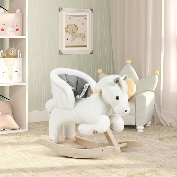 Rootz gyngehest - Toddler Rocker - Ride-on-legetøj til børn - Forbedret balance, kompromisløs sikkerhed, komfortabelt design - Plys og træ - 70 cm x 5