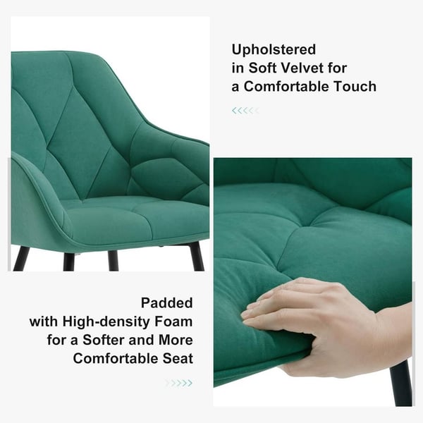 Rootz Velvet Spisestuestol - Elegant Stol - Komfortabel siddeplads - Luksuriøs fløjl, Ergonomisk støtte, Robust metalstel - 56cm x 83,5cm x 53cm