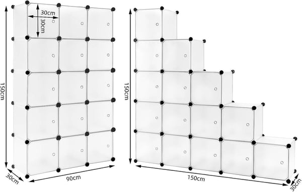 Rootz modulære opbevaringsterninger - Reolsystem - Organizerterninger - Stor kapacitet - Kan tilpasses layout - Nem vedligeholdelse - Hver terning 30