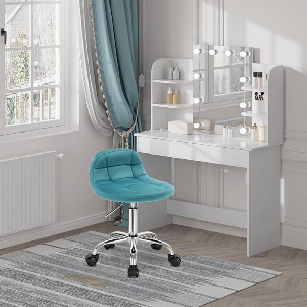 Rootz Velvet Kontorstol - Skrivebordsstol - Justerbar drejestol - Stilfuld, komfortabel, Ergonomisk - 56,5-68 cm x 38 cm x 31 cm