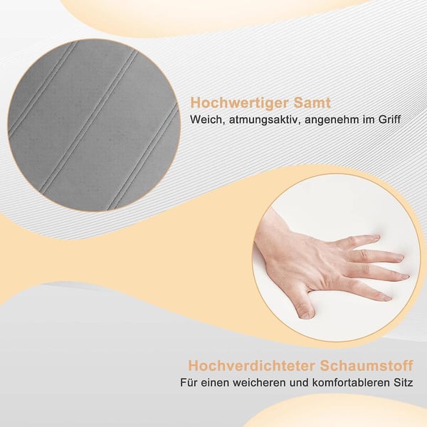 Rootz Spisestuestole Sæt med 4 - Cantilever-stole - Højt ryglæn - Fløjlsbetræk - Stabilt metalstel - Ergonomisk design - Gulvbeskyttelse - 41 cm x 100