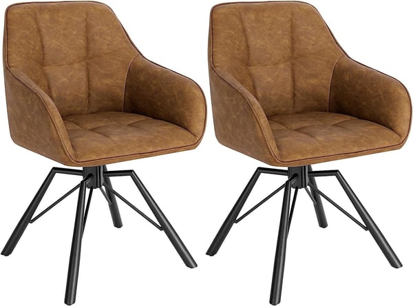 Rootz Roterende spisestuestole - Drejestole - Komfortable stole - Fløjlsbetræk - Ergonomisk design - Holdbar konstruktion - 58,5 cm x 82,5 cm x 54,5 c