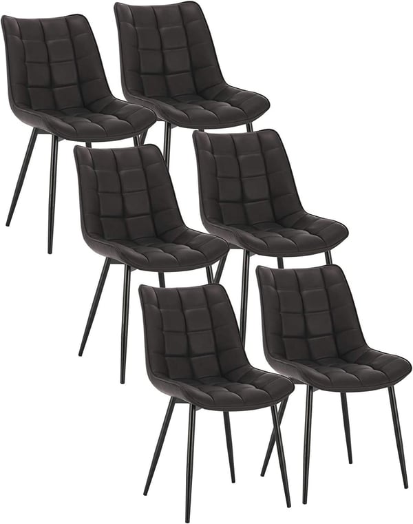 Rootz spisestuestolesæt - Køkkenstol - Ergonomiske stole - Komfortabelt imiteret læder - Holdbart metalstel - Understøtter op til 120 kg - 46 cm x 40,