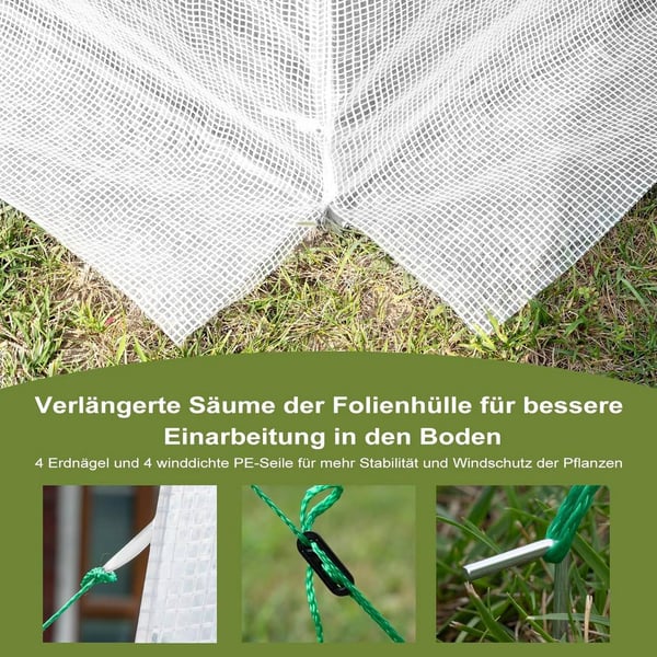 Rootz Premium Large Walk-In drivhus - Havedrivhus - Planteskjul - Vejrbestandigt PE Mesh - Rummeligt 6m² interiør - Robust 19 mm stålramme - 300 cm x