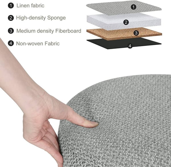 Rootz multifunktionel osmannisk - Opbevaringsskammel - Sofabord - Komfortable siddepladser - Alsidigt design - Holdbar konstruktion - 39 cm x 33 cm