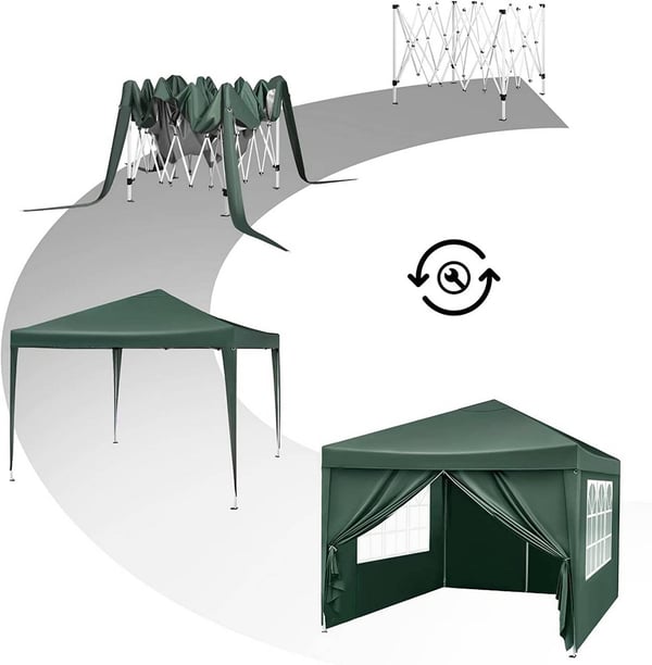 Rootz Ultimate Outdoor Gazebo - Event Pavillion - Vejrbestandig baldakin - Robust og rustsikker, UV- og regnbeskyttelse, nem opsætning - 3x3m