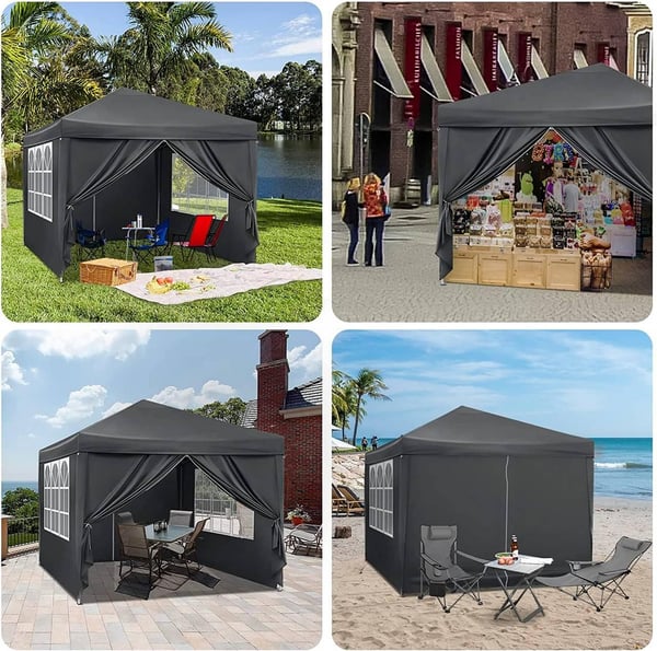 Rootz Premium Outdoor Gazebo - Event Pavillion - Have baldakin - Robust, vandtæt, UV-beskyttelse - Nem opsætning - 3x3m - Metalramme, 210D Oxford stof