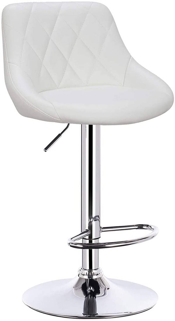 Rootz Justerbare Barstole Sæt med 4 - Imiteret læder Bordskamler - Drejelige barstole - Komfortable, Alsidige, Holdbare - 35cm x 38cm Sæde, Højde 60cm