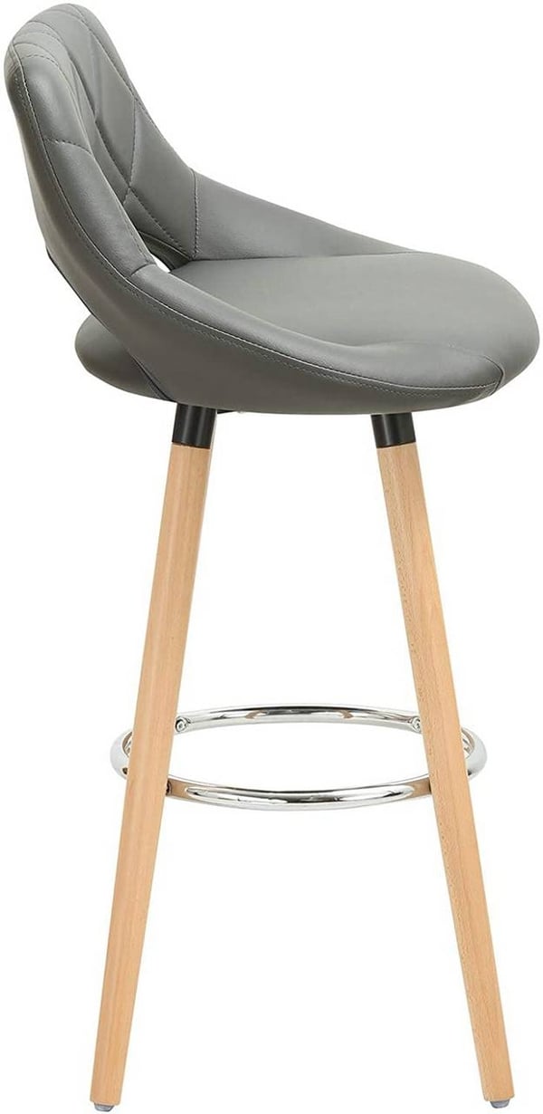 Rootz Barstol i imiteret læder - Bordstol med træramme - Komfortable siddepladser - Elegant design - Holdbar og stabil - 43 cm x 43 cm x 91 cm
