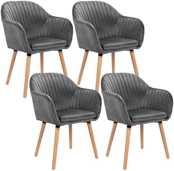 Rootz sæt med 4 fløjls spisestuestole - Elegante siddepladser - Komfortable stole - Ergonomisk design - Holdbar konstruktion - Nem montering - 81 cm x