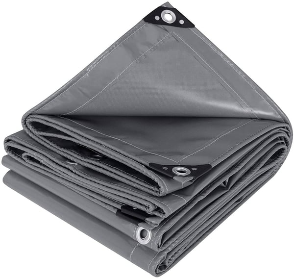Rootz Ultimate Protective Presenning - Heavy-Duty Cover - Vejrbestandig presenning - Holdbar, UV-bestandig, Let at fastgøre - 3x6 m - Mørkegrå PVC