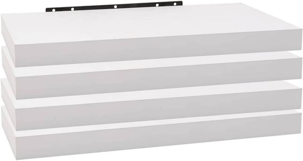 Rootz sæt med 4 væghylder - Flydende hylder - Displayhylder - Fugtbestandig - Nem installation - Alsidig brug - 50 cm x 22,9 cm x 3,8 cm pr.
