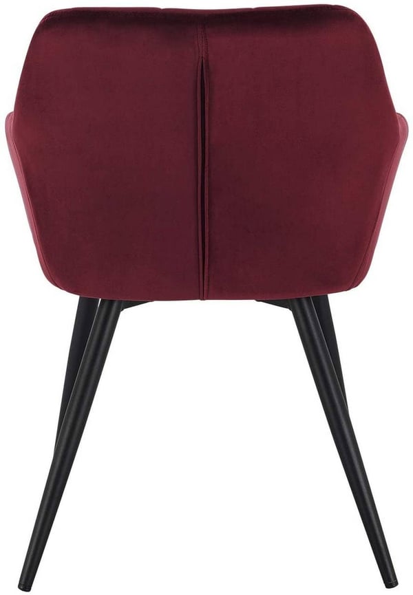 Rootz sæt med 2 spisestuestole - Fløjlslænestole - Metalbenstole - Enestående komfort - Holdbar og stabil - Nem montering - Bordeaux - 49cm x 43cm x 8