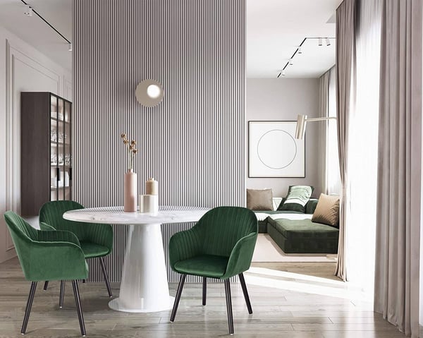 Rootz sæt med 4 spisestuestole - Elegant siddeplads - Komfortable stole - Fløjlsbetræk - Ergonomisk støtte - Holdbar konstruktion - Let at samle - 81
