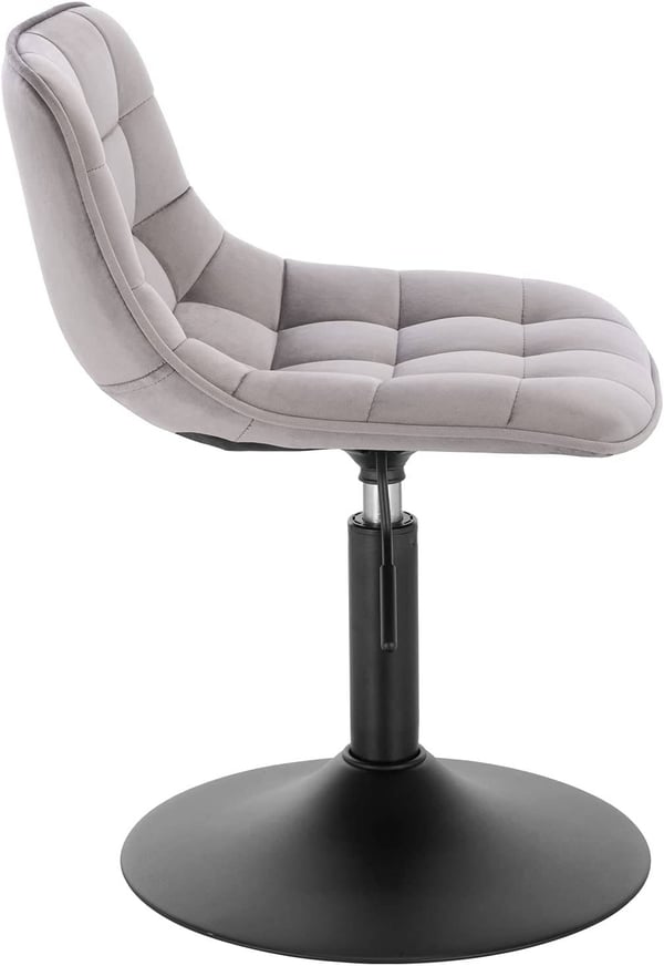 Rootz Velvet Metal Barstol - Bordskammel - Justerbar Barstol - Holdbar, Ergonomisk, Skridsikker - 35cm x 42,5cm, Højde 60,5cm-72cm