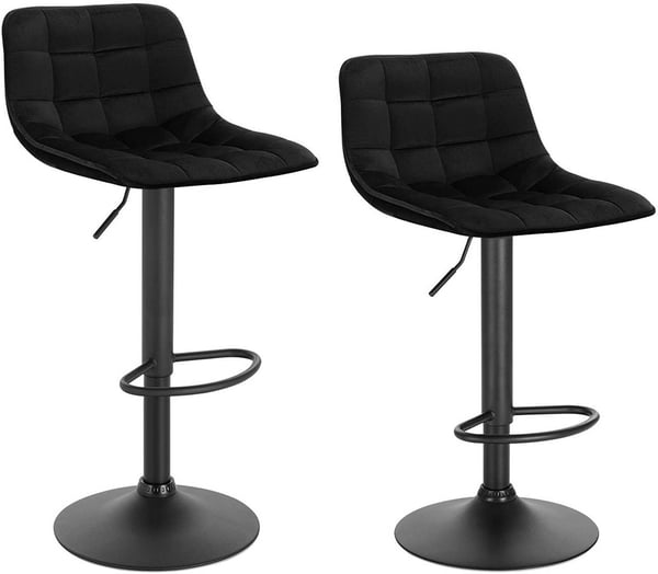Rootz Velvet Barstol - Bordstol - Justerbar drejestol - Komfortabel siddeplads - Stabilt design - Holdbar bygning - 42,5 cm x 35 cm, Højde 82,5 cm - 1