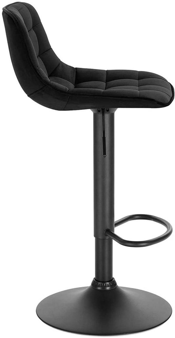 Rootz Velvet Barstol - Bordstol - Justerbar drejestol - Komfortabel siddeplads - Stabilt design - Holdbar bygning - 42,5 cm x 35 cm, Højde 82,5 cm - 1