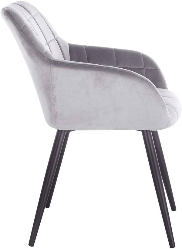 Rootz Velvet spisestuestolesæt - Ergonomisk stol - Komfortable siddepladser - Højdensitetsskum - Holdbart metalstel - Skridsikker - 49 cm x 43 cm