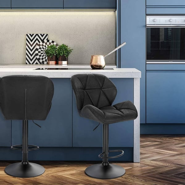 Rootz Barstol - Bordskammel - Justerbare barstole - Ergonomisk design - Holdbart imiteret læder - Stabil metalbund - 94cm-116cm x 60cm-82cm