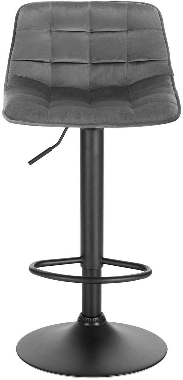 Rootz fløjl og metal barstol - Bordskammel - Justerbar stol - Komfortabel siddeplads - Stabilt design - Holdbar konstruktion - Sæde 42,5 cm x 35 cm, b