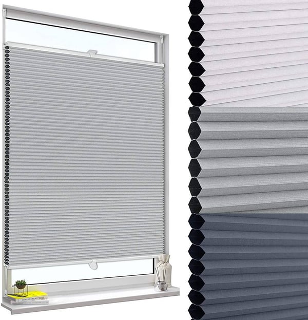 Rootz dobbelt plisserede honeycomb persienner - Privatpersienner - Let filtrerende skærme - Energieffektiv - Sikker og nem installation - 45-120 cm x