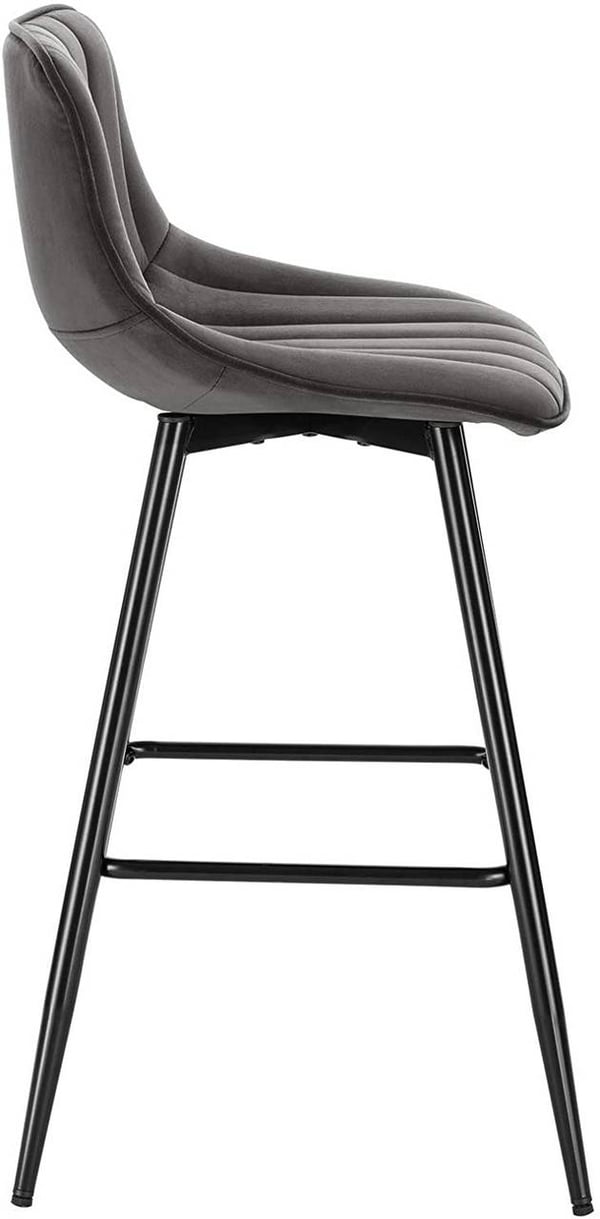 Rootz Barstol Sæt med 2 - Designerstole - Bordstole - Komfortable fløjlssæder - Robust metalstel - Alsidigt design - 43 cm x 35,5 cm x 88 cm