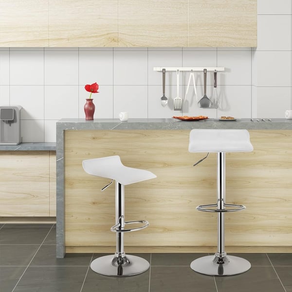 Rootz sæt med 2 designer barstole - moderne barstole - Justerbare bordstole - Komfortable, alsidige, holdbare - imiteret læder, forkromet metal - 63 c