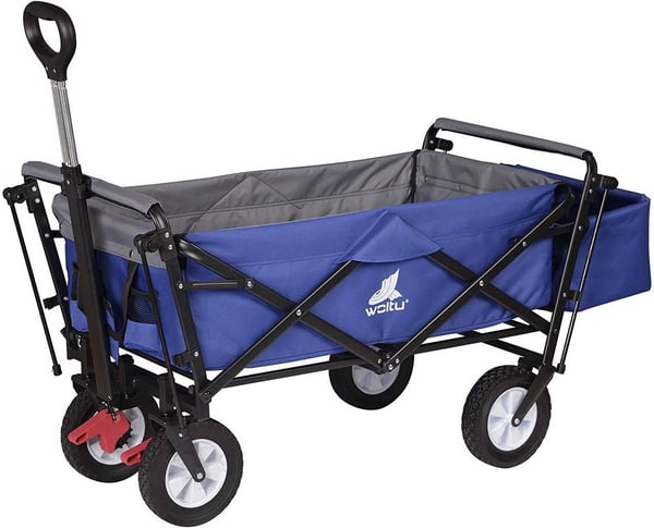 Rootz Foldbar Håndvogn - Brugsvogn - Havevogn - Holdbar konstruktion - Kraftig lastkapacitet - Nem opbevaring - 120 cm x 51 cm x 93 cm