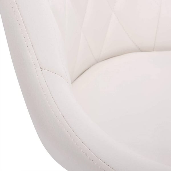 Rootz sæt med 2 barstole - Bordskamler - Justerbare drejestole - Komfortable, alsidige, robuste - Hvidt imiteret læder - 66cm-82cm x 47cm x 37cm