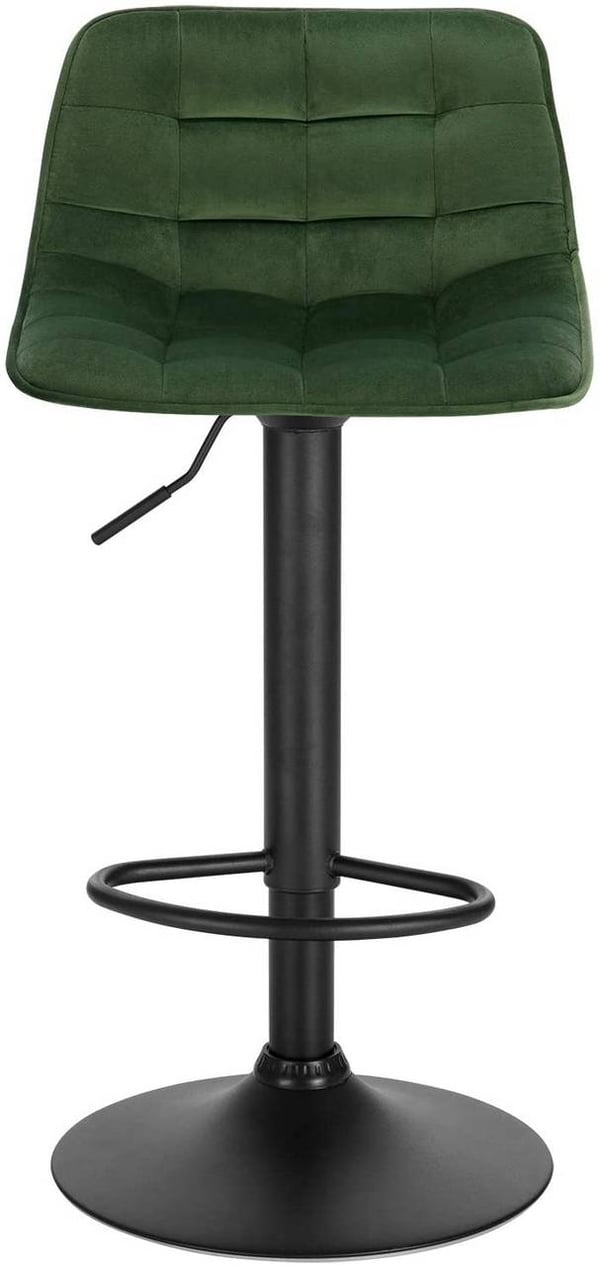 Rootz Barstol - Bordskammel - Justerbar barstol - Plys fløjl - Robust metalstel - Ergonomisk design - 42,5 cm x 35 cm, Højde 82,5 cm - 104 cm