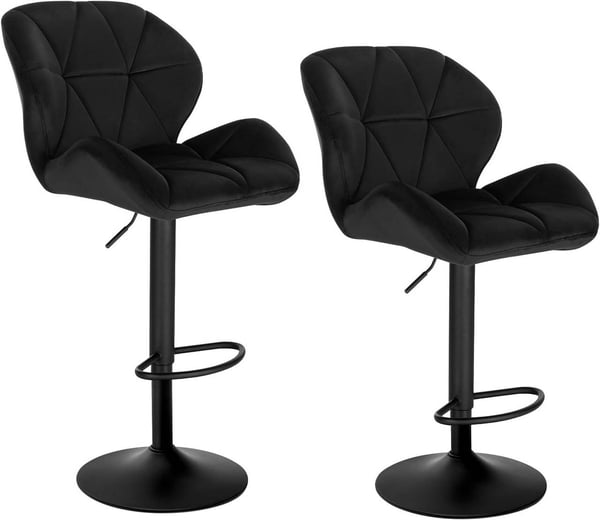 Rootz barstol - Justerbar bordstol - Drejelig barstol - Komfortabel siddeplads - Holdbar fløjl - Stilfuldt design - 94cm-116cm x 50cm x 40cm