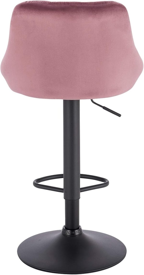 Rootz Velvet Barstol - Justerbar bordstol - Drejelig barstol - Komfortabel, Alsidig, Holdbar - 35cm x 38cm x 84-106cm