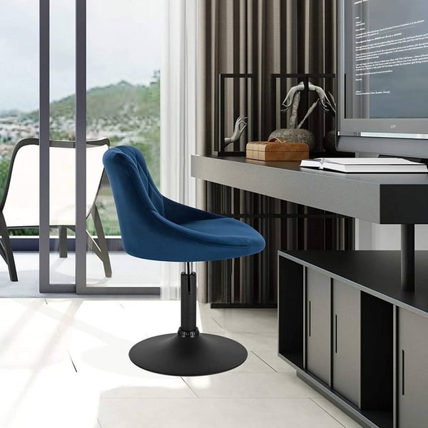 Rootz fløjl og metal barstol - Justerbar bordstol - Drejelig barstol - Forbedret komfort - Alsidigt design - Robust konstruktion - 66cm-82cm x 47cm x